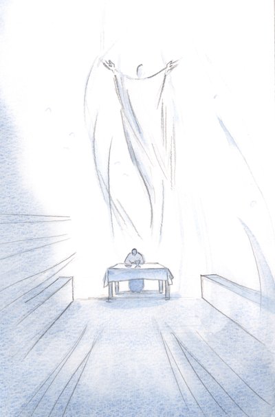 Qué festín es el Sacrificio de Cristo de Sí mismo en el Altar; Sus Ángeles están gozosos por la gloria de su Señor Resucitado de Elizabeth Wang
