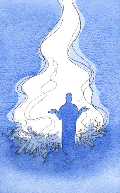 Cuando rezamos con Cristo una gran llama de alabanza e intercesión se eleva al Padre, 2002 de Elizabeth Wang
