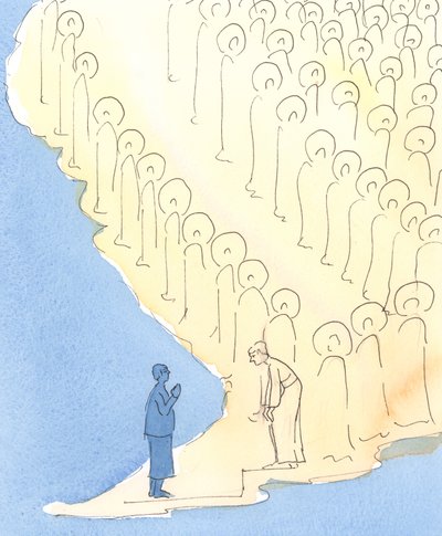 Cuando pedimos a un Santo en particular ayuda especial a través de la oración, es como si los Santos hicieran un espacio para que ese amigo celestial descienda y nos pregunte: "¿Qué puedo hacer para ayudarte?" de Elizabeth Wang