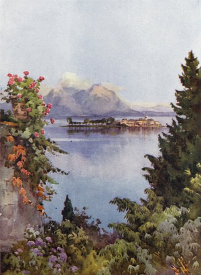 Un jardín en Baveno, Lago Mayor (litografía en color) de Ella Du Cane