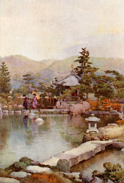 Un jardín paisajístico (litografía en color) de Ella Du Cane