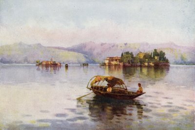 Una tarde de verano, Lago Maggiore (litografía en color) de Ella Du Cane