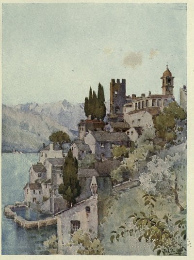 Corenno, Lago di Como, Ilustración de "Los lagos italianos" de Richard Bagot de Ella Du Cane