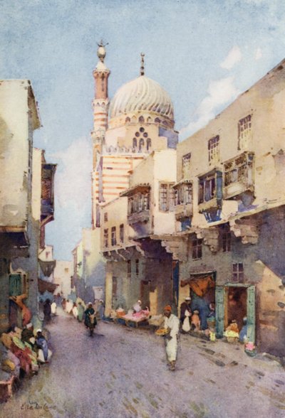 Darb-el-Gamamiz, El Cairo (litografía en color) de Ella Du Cane
