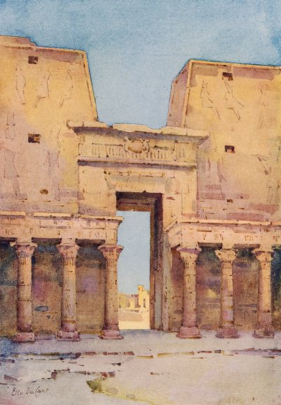Edfu (litografía en color) de Ella Du Cane