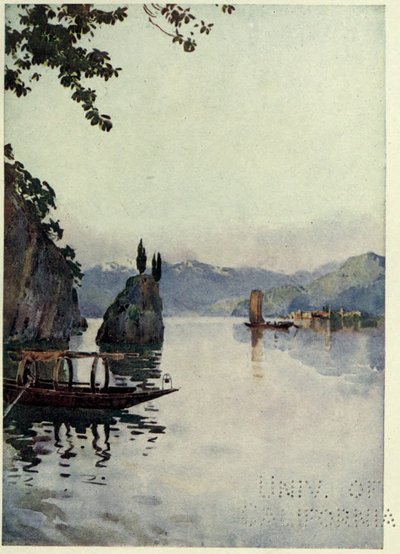 La punta de Bellagio, lago de Como, ilustración de "Los lagos italianos" de Richard Bagot de Ella Du Cane