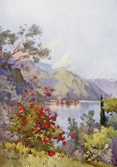 Menaggio, Lago de Como (litografía en color) de Ella Du Cane
