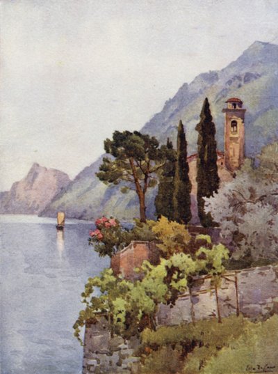 Oria, Lago de Lugano (litografía en color) de Ella Du Cane
