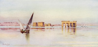 Philae (litografía en color) de Ella Du Cane
