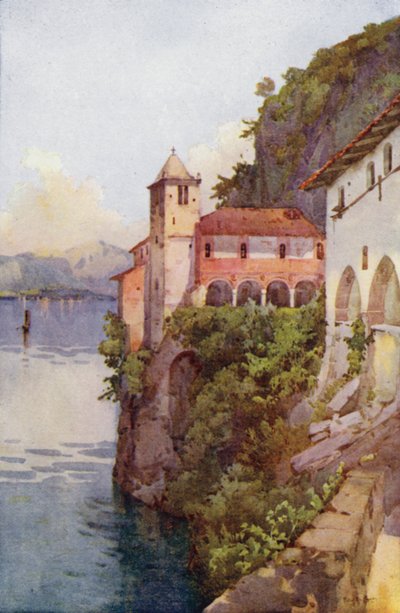 Santa Caterina, Lago Mayor (litografía en color) de Ella Du Cane