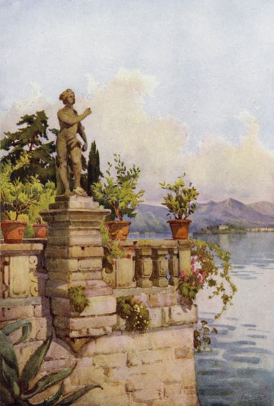 Terraza, Isola Bella, Lago Mayor (litografía en color) de Ella Du Cane