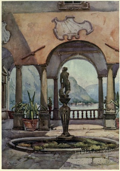 La Logia, Villa Pliniana, Lago di Como, Ilustración de "Los lagos italianos" de Richard Bagot de Ella Du Cane