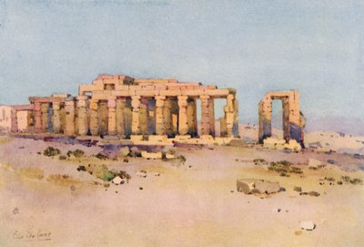 El Ramesseum (litografía en color) de Ella Du Cane