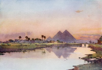 La Segunda Pirámide, Giza (litografía en color) de Ella Du Cane