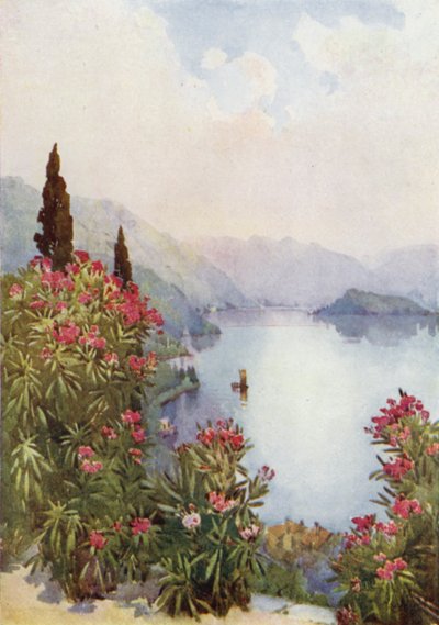 Villa Serbelloni, Lago de Como (litografía en color) de Ella Du Cane