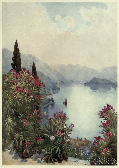 Villa Serbelloni, Lago di Como, Ilustración de "Los lagos italianos" de Richard Bagot de Ella Du Cane