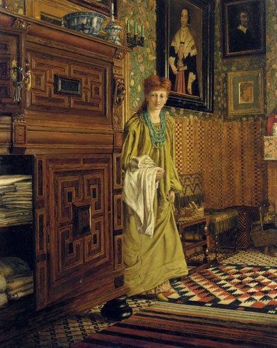 Retrato de Laura, Lady Alma-Tadema, probablemente entrando en la Sala Holandesa en Townshend House, Regent