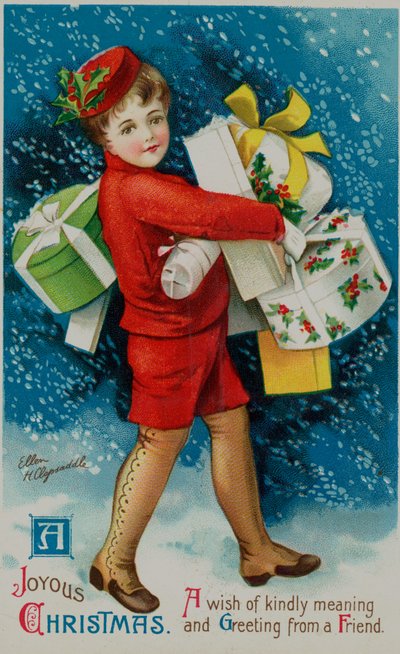 Tarjeta de Navidad americana de Ellen Hattie Clapsaddle