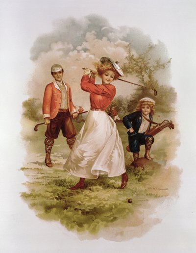 Jugando al golf de Ellen Hattie Clapsaddle