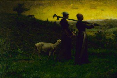 Llevando a casa el cordero recién nacido de Elliott Daingerfield