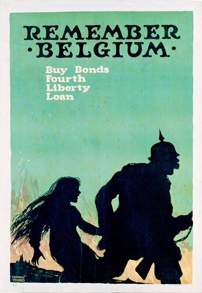 Remember Belgium - Cartel americano de la Primera Guerra Mundial de Ellsworth Young