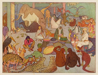 El Arca de Noé: La vida en el mar (litografía en color) de Elmer Boyd Smith