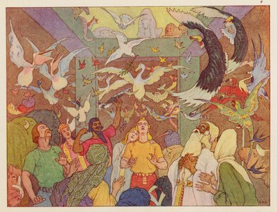 El Arca de Noé: Retorno de la paloma (litografía en color) de Elmer Boyd Smith