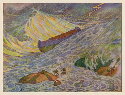 Arca de Noé: El diluvio (litografía en color) de Elmer Boyd Smith