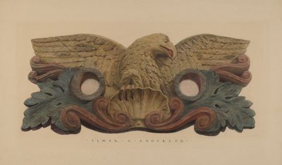 Soporte de manguera con insignia de compañía de bomberos de Elmer G. Anderson