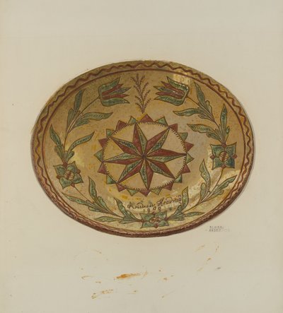 Plato de pastel alemán de Pensilvania de Elmer G. Anderson