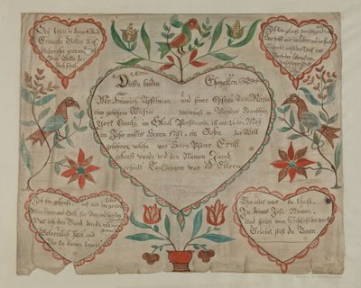 Certificado de nacimiento y bautismo alemán de Pa., c. 1940 de Elmer R. Kottcamp