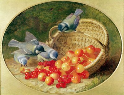 Herrerillos picoteando cerezas de Eloise Harriet Stannard