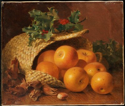 Naturaleza Muerta con Manzanas, Avellanas y Acebo, 1898 de Eloise Harriet Stannard