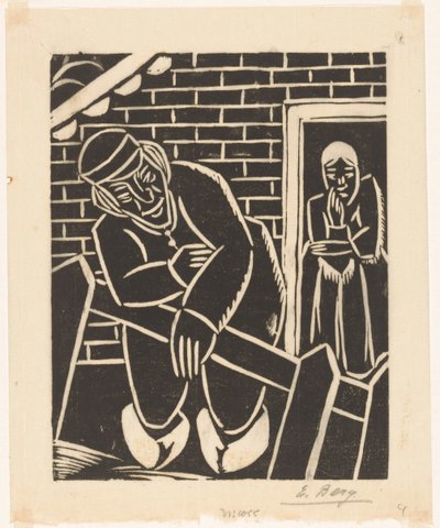 Agricultor frente a su casa de Else Berg (signed by artist)
