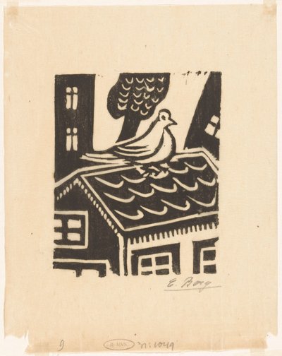 Paloma en el tejado de Else Berg (signed by artist)