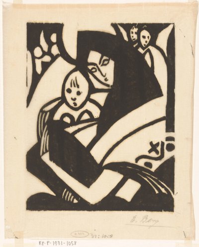 Madonna con el niño contra la mejilla
Madre con hijo de Else Berg (signed by artist)