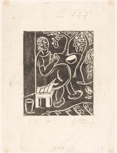 Mujer en el sofá de Else Berg (signed by artist)