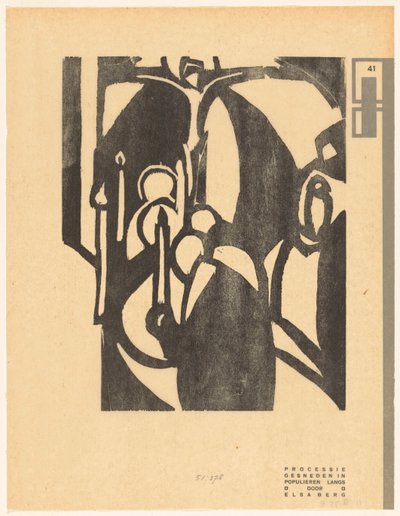 Procesión (título en el objeto)
Edición xilográfica de Wendingen (título de la serie) de Else Berg