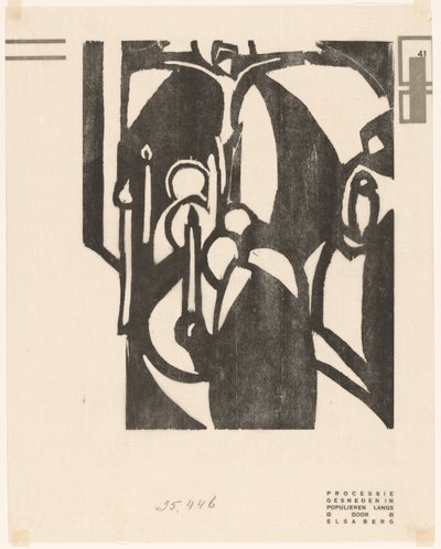 Procesión (título en el objeto)
Edición xilográfica de Wendingen (título de la serie) de Else Berg