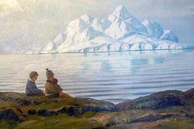 Personas en verano en la Bahía Disco, Groenlandia Occidental de Emanuel A. Petersen