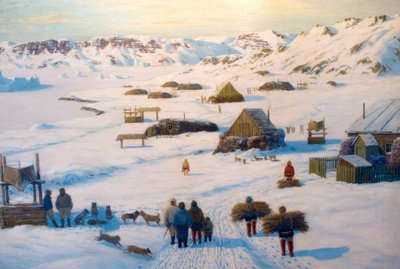 Asentamiento inuit invernal de Emanuel A. Petersen