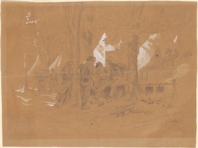Campamento Ellsworth, cerca de Alejandría—Cinco zuavos de Emanuel Gottlieb Leutze