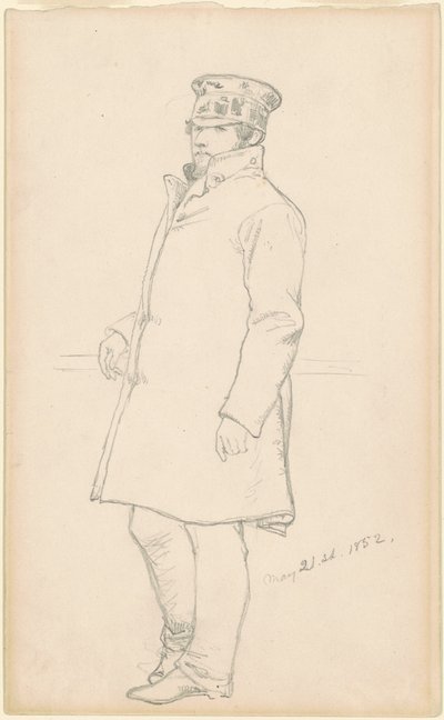 Hombre con gorra y abrigo de Emanuel Gottlieb Leutze