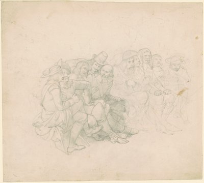 Hombres en Trajes del Siglo XVII [recto] de Emanuel Gottlieb Leutze