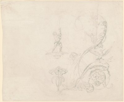 Estudios de decoraciones de fuentes de Emanuel Gottlieb Leutze
