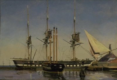 La fragata "Niels Juel" cerca de la guardia principal en Nyholm de Emanuel Larsen