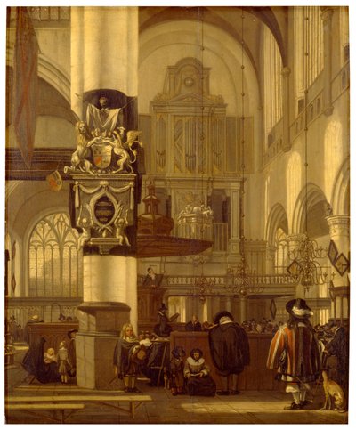 Interior de una iglesia (óleo sobre tabla) de Emanuel de Witte