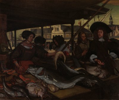 El Nieuwe Vismarkt (Nuevo Mercado del Pescado) en Ámsterdam de Emanuel de Witte