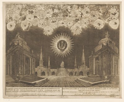 Vuurwerk en Moskou bij de viering van het einde van de Russisch-Turkse Oorlog, 1775 (Acto IV) Representación de Fuegos Artificiales, disparados en presencia de Su Majestad Imperial con motivo de las Celebraciones de la Paz concluidas entre Rusia y la Puert de Emel