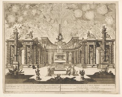 Vuurwerk en Moskou bij de viering van het einde van de Russisch-Turkse Oorlog, 1775 (Acto III) Representación de Fuegos Artificiales, disparados en presencia de Su Majestad Imperial con motivo de las Celebraciones de la Paz concluidas entre Rusia y la Puer de Emel